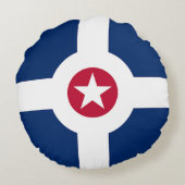 ラウンド装飾用クッションと米国インディアナポリス州旗 ラウンドクッション (裏面)