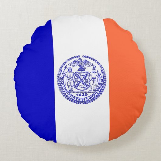 ラウンド装飾用クッションと米国ニューヨーク州旗 ラウンドクッション (正面)