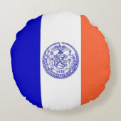 ラウンド装飾用クッションと米国ニューヨーク州旗 ラウンドクッション (裏面)