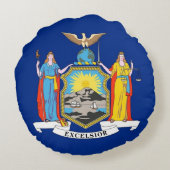 ラウンド装飾用クッションと米国ニューヨーク州旗 ラウンドクッション (裏面)