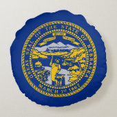 ラウンド装飾用クッションと米国ネブラスカ州旗 ラウンドクッション (裏面)