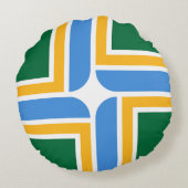 ラウンド装飾用クッションと米国ポートランド州旗 ラウンドクッション (裏面)