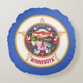 ラウンド装飾用クッションと米国ミネソタ州旗 ラウンドクッション (正面)