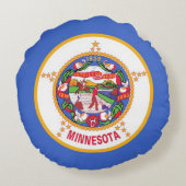 ラウンド装飾用クッションと米国ミネソタ州旗 ラウンドクッション (裏面)