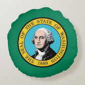 ラウンド装飾用クッションと米国ワシントン州旗 ラウンドクッション (裏面)
