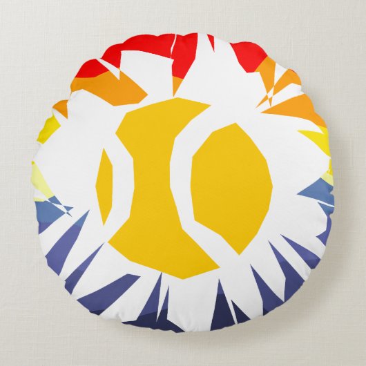 ラウンド装飾用クッションと色付きテニスボールデザイン ラウンドクッション (正面)