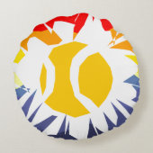 ラウンド装飾用クッションと色付きテニスボールデザイン ラウンドクッション (裏面)