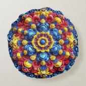 ラウンド装飾用クッション（ルーマニア色） ラウンドクッション (裏面)