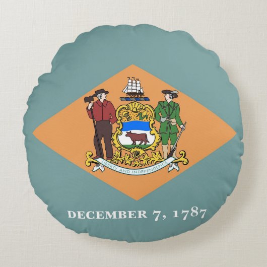 ラウンド装飾用クッション(米国デラウェア州旗) ラウンドクッション (正面)