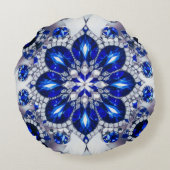 ラウンド装飾用クッション(青い白の色) ラウンドクッション (裏面)