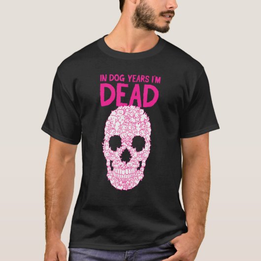 ラウンド誕生日インドッグイヤーズ死んだ Tシャツ (正面)