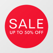 ラウンド販売のサインとカスタム文字または最大50%オフ ウィンドウサイン (シート)