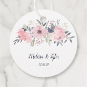 ラウンド赤面ピンクオンホワイト結婚ズ | フェイバータグ (裏面)