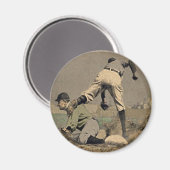 ラウンド野球冷蔵庫用マグネットインクールレトロスタイル マグネット (正面/裏面)