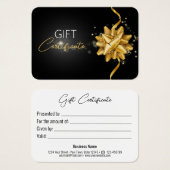 ラウンド金ゴールドボウ古典的な明るいエレガントブラックギフト (正面&裏面)