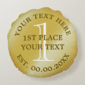 ラウンド金ゴールドメダル1位賞装飾用クッション ラウンドクッション (裏面)