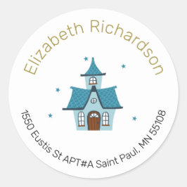 ラウンド金ゴールド文字差出人住所ラベル ラウンドシール