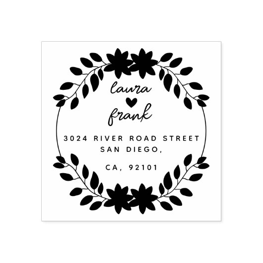 ラウンド離れカップル名結婚の差出人住所 ラバースタンプ (インプリント)