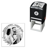 ラウンド離れリースカスタムフォト結婚ズ セルフインキングスタンプ (インサイチュ)