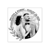 ラウンド離れリースカスタムフォト結婚ズ ラバースタンプ (インプリント)