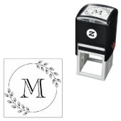 ラウンド離れリースモノグラムイニシャル セルフインキングスタンプ (インサイチュ)
