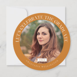 ラウンド オークレ タイポグラフィ 2022 フォト 卒業 招待状