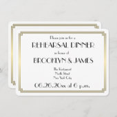 ラウンド・ギャツビー・アートデコ・ウェディング・リハーサル招待状 招待状 (正面/裏面)