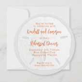 ラウンド サンド ドル 披露宴前食事会 招待状 (正面)