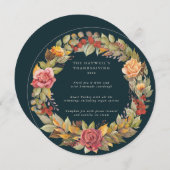 ラウンド/スクエア秋季リース感謝祭ディナー メニュー (正面/裏面)