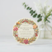 ラウンド/スクエア秋季リース感謝祭ディナー 招待状 (スタンド正面)