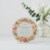 ラウンド/スクエア秋季リース感謝祭ディナー 招待状 (スタンド正面)