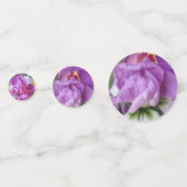 ラウンド パープル フローラル モティーフ コンフェッティ (裏面)