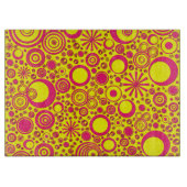 ラウンド、ピンクイエローガラスのカッティングボード カッティングボード (正面)