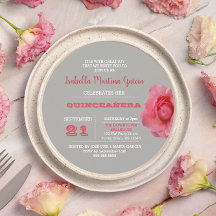 ラウンド ローズ グレー キンセアニエラ インビテーション