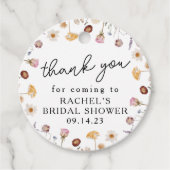 ラウンド ワイルドフラワー ブライダル シャワー フローラル フェイバータグ (正面)