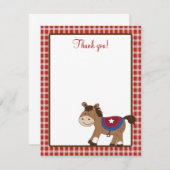 ラウンド'emアップウェスタンホース4x5フラットありがとうご注意 招待状 (正面/裏面)