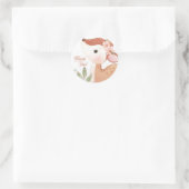 ラウンドOh鹿サンキューパーティー好意スクエアステッカー ラウンドシール (バッグ)