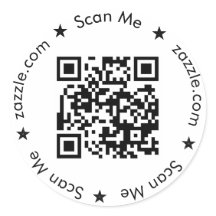 ラウンドQRコードラベル、カスタムQRステッカー、頭が切れる qr