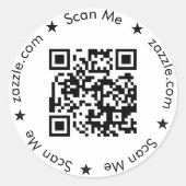 ラウンドQRコードラベル、カスタムQRステッカー、頭が切れる qr ラウンドシール (正面)