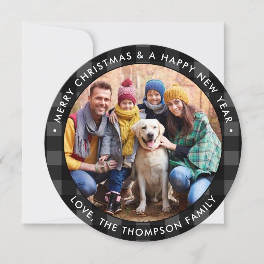 ラウンモダンドカスタムフォトブラックグレーバッファロープレイド シーズンカード (正面)