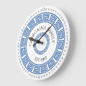 ラウン地中海のドギリシャ鍵名前をカスタムする ラージ壁時計 (傾斜)