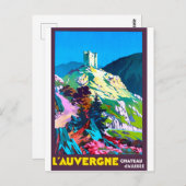 ラウヴェルニュ，シャトーダルーズ，フランス，ヴィンテージ ポストカード (正面/裏面)