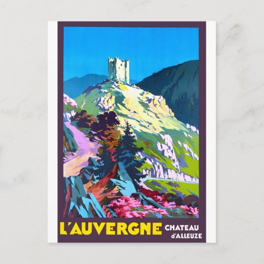 ラウヴェルニュ，シャトーダルーズ，フランス，ヴィンテージ ポストカード (正面)