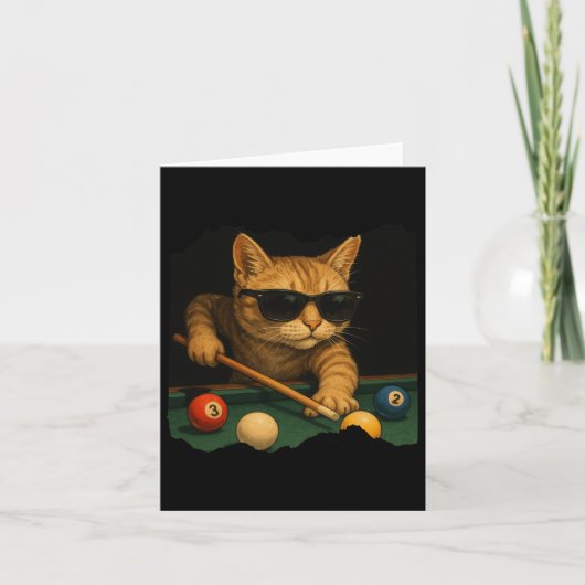 ラウ遊ンジCaでのCatのプールクールビリおもしろいヤード カード (正面)