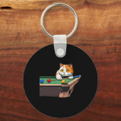 ラウ遊ンジCaでのCatのプールクールビリおもしろいヤード キーホルダー (正面)