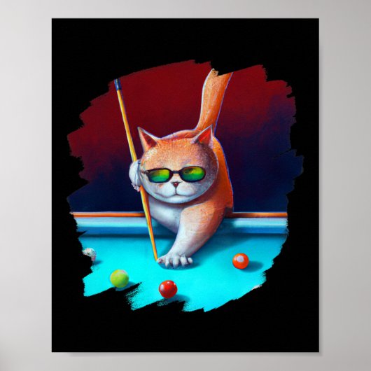 ラウ遊ンジCaでのCatのプールクールビリおもしろいヤード ポスター (正面)
