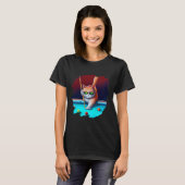ラウ遊ンジCaでのCatのプールクールビリおもしろいヤード Tシャツ (正面フル)