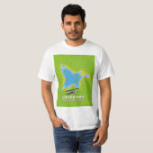 ラウ鍵カウンティロスコモン、アイルランドの地図 Tシャツ (正面フル)