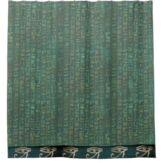 ラエジプト象形文字シックの目 シャワーカーテン (正面)