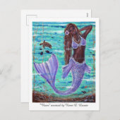 ラエニ・マーメイドとウミガメbyルネ・ラヴォワ シーズンポストカード (正面/裏面)
